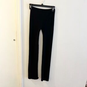 Fabletics split hem ribbed flare leggings, high waist, black, size XS